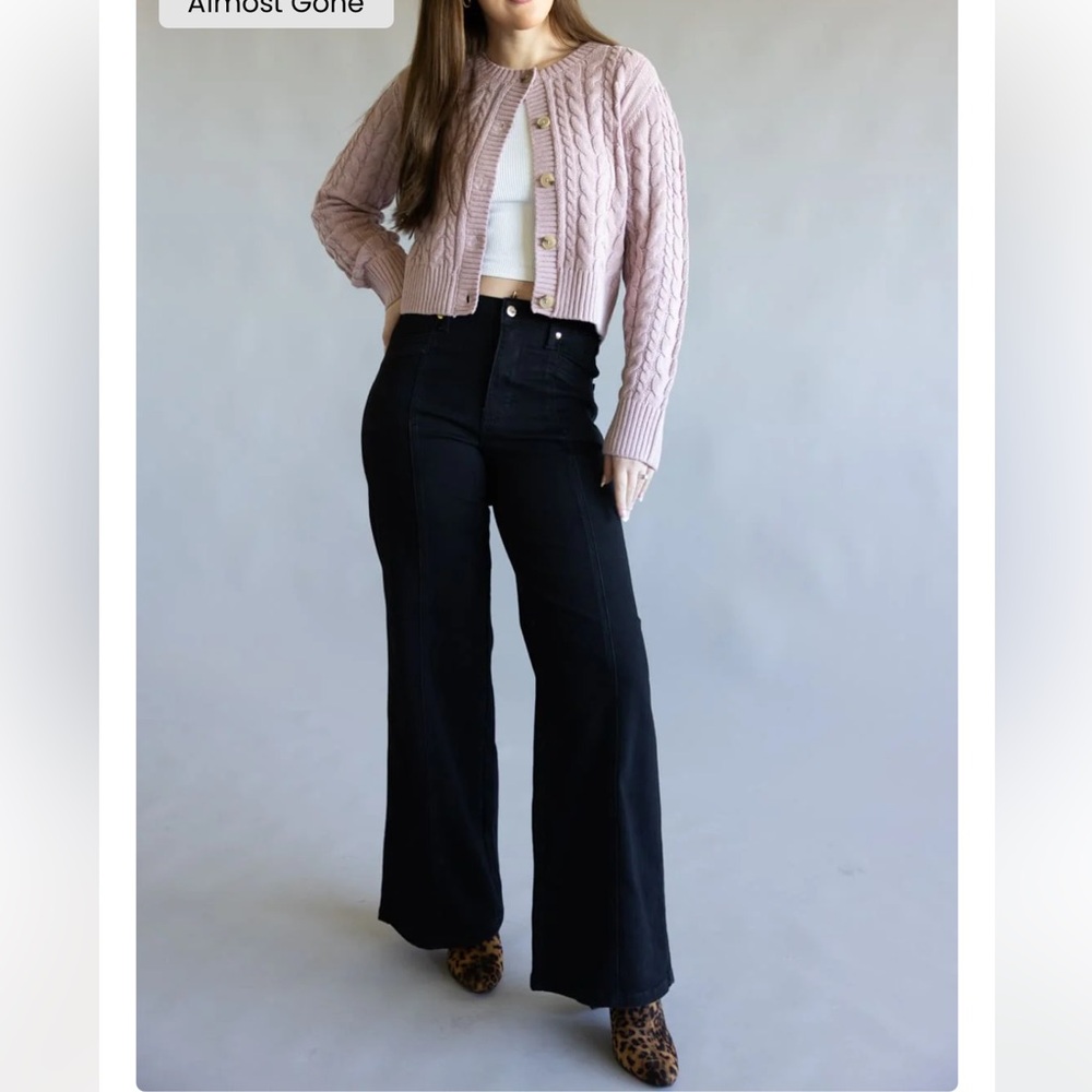 Judy Blue Black High-Rise Wide Leg Jeans